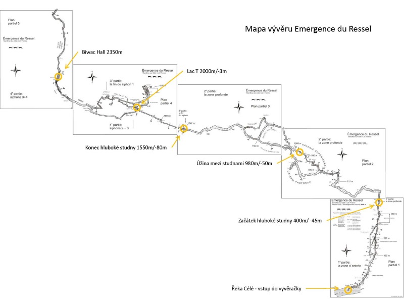 Mapa prvních sifonů Emergence du Ressel zdroj: internet